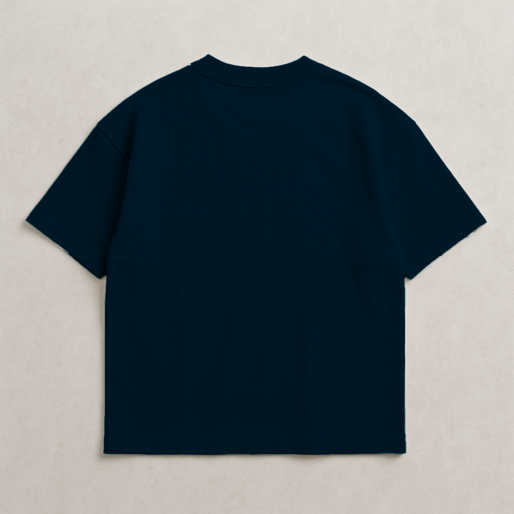 NAVY, OVERSIZED DROP SHOULDERS T-SHIRT, 210 GSM, 100% PREMIUM COTTON