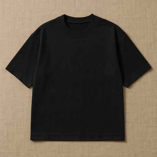 DRIP BLACK, OVERSIZED DROP SHOULDERS T-SHIRT, 210 GSM, 100% PREMIUM COTTON