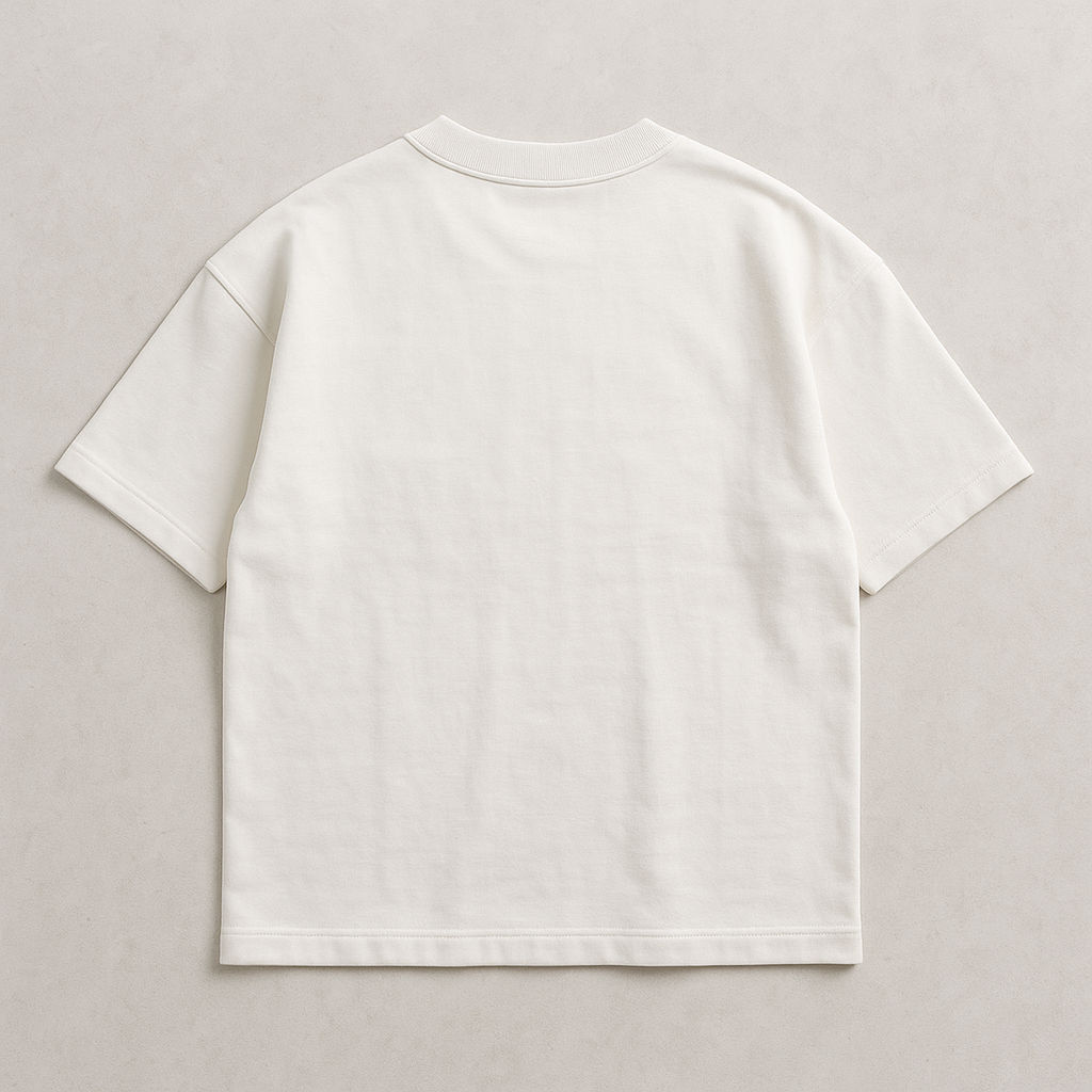 WHITE, OVERSIZED DROP SHOULDERS T-SHIRT, 210 GSM, 100% PREMIUM COTTON
