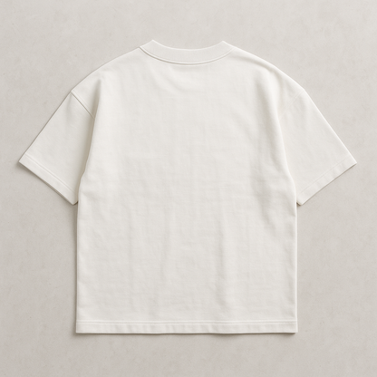 WHITE, OVERSIZED DROP SHOULDERS T-SHIRT, 210 GSM, 100% PREMIUM COTTON