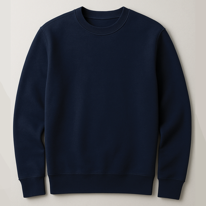 Navy, regular fit sweatshirt, 320 GSM.