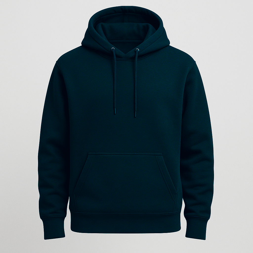Navy, Regular fit hoodie, 320 GSM.