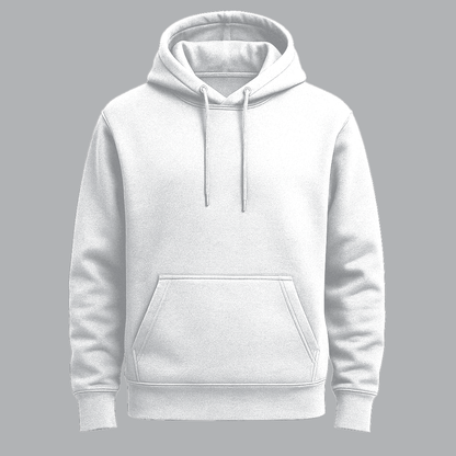 White, Regular fit hoodie, 320 GSM.