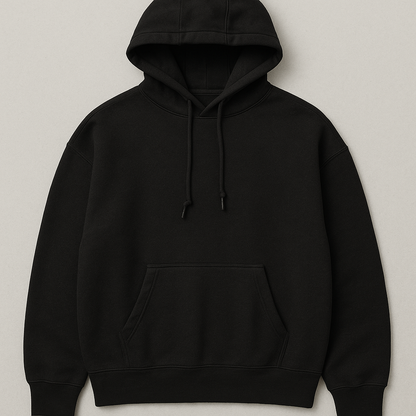 Drip black, Oversized drop shoulders hoodie, 430 GSM.