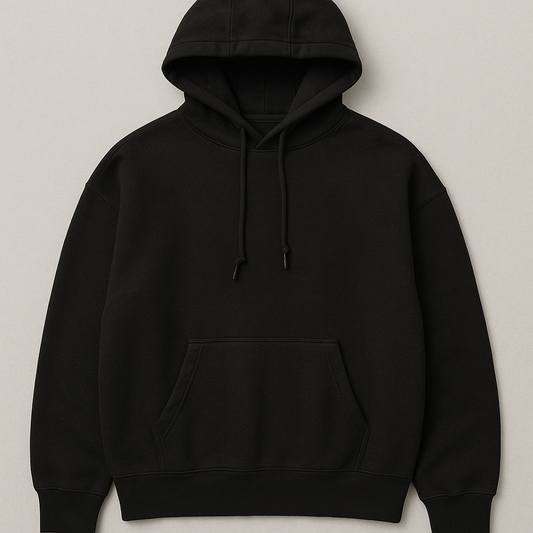 Drip black, Oversized drop shoulders hoodie, 430 GSM.